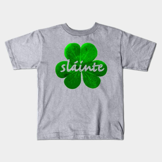 Saint Patrick's Day sláinte Shamrock Design Kids T-Shirt by Off the Page